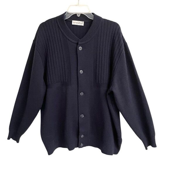 ￼ Vintage Breldhof Navy Cardigan button up mens 2XL made in West Germany thick ￼ - Picture 1 of 6